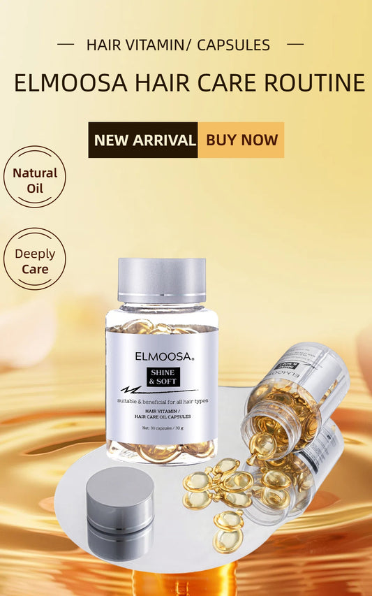 ELMOOSA Shine & Soft Hair Care Caviar Oil Capsules,Hair Vitamins