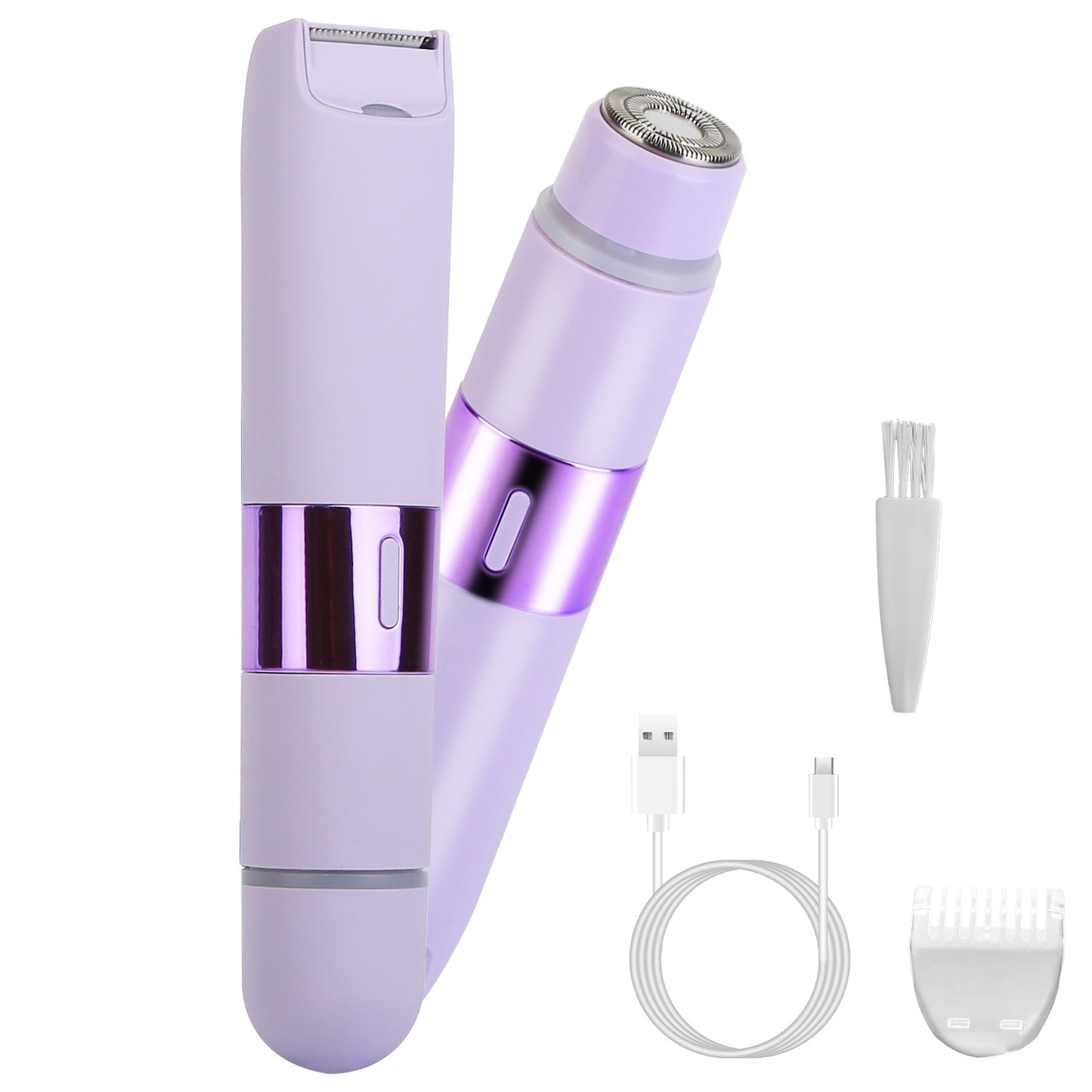 1Pc 2 In 1 Bikini Trimmer For Women Dual Head Cordless Body Shaver