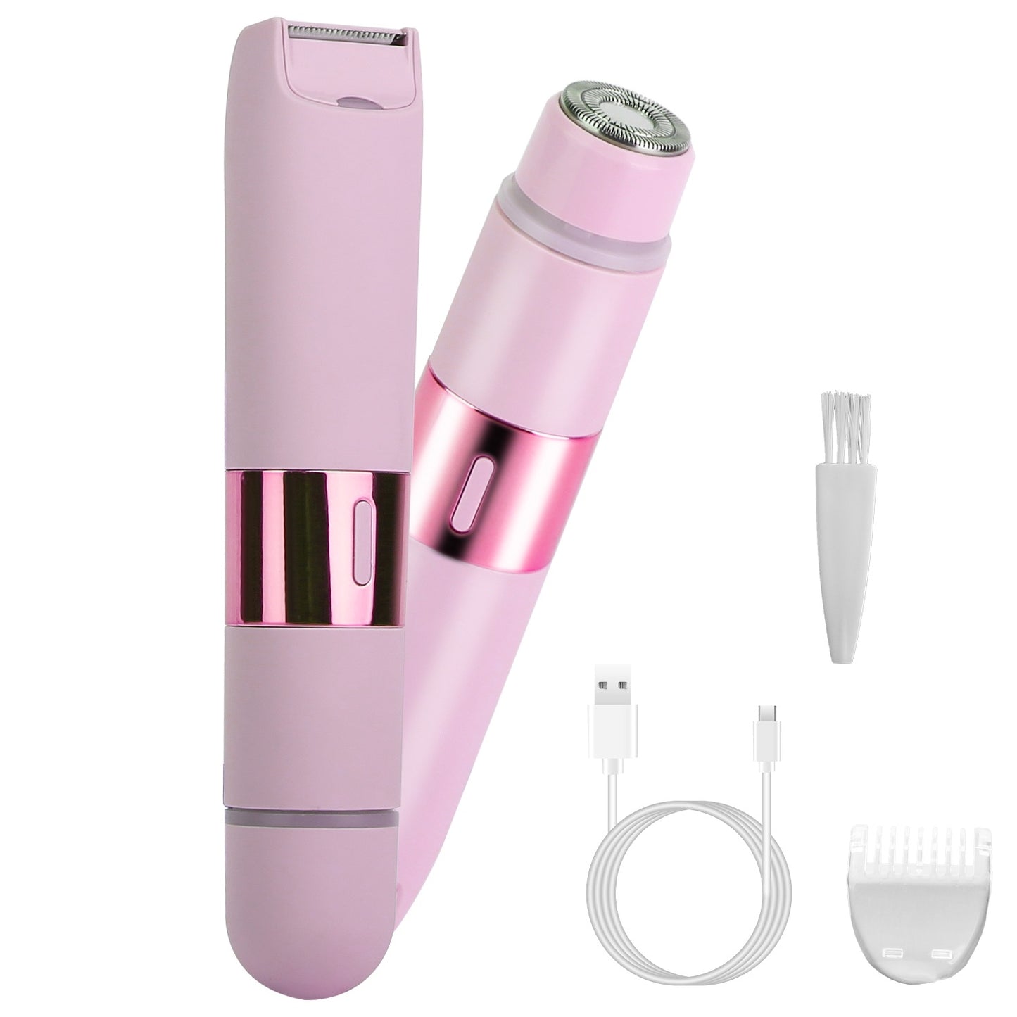 1Pc 2 In 1 Bikini Trimmer For Women Dual Head Cordless Body Shaver