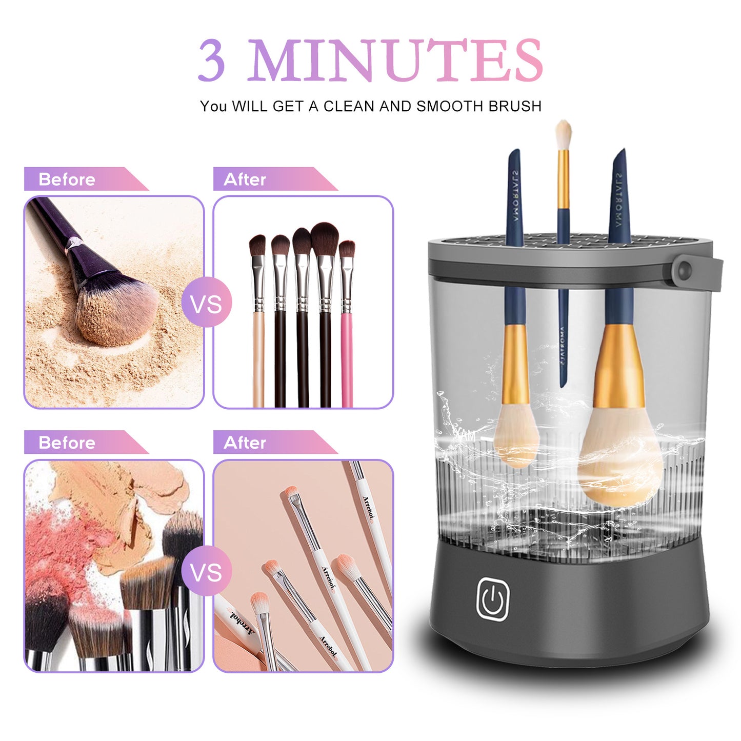 Electric Makeup Brush Cleaner - 9000 RPM Makeup Brush Cleaning Machine