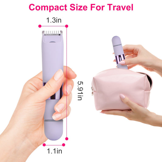 1Pc 2 In 1 Bikini Trimmer For Women Dual Head Cordless Body Shaver