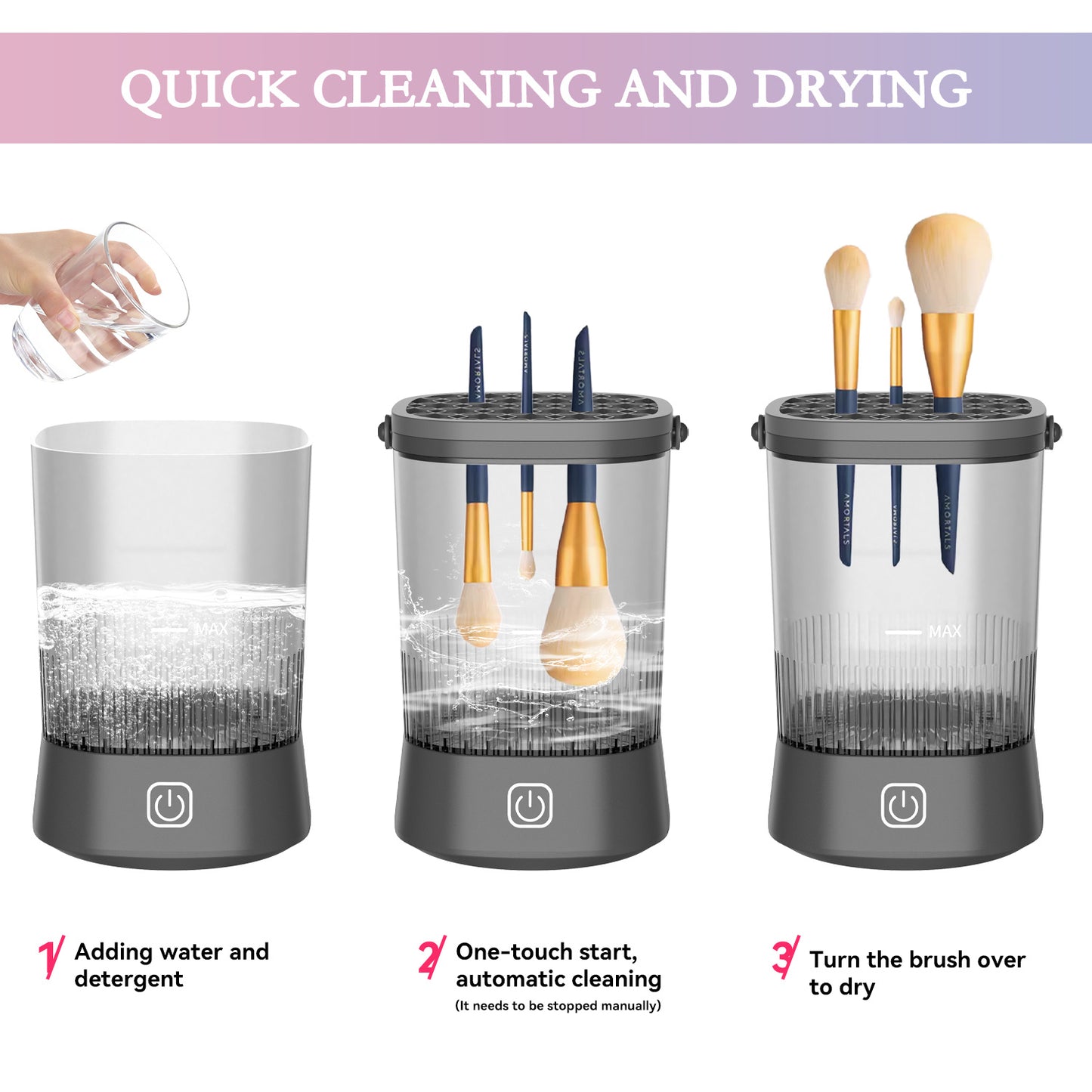 Electric Makeup Brush Cleaner - 9000 RPM Makeup Brush Cleaning Machine