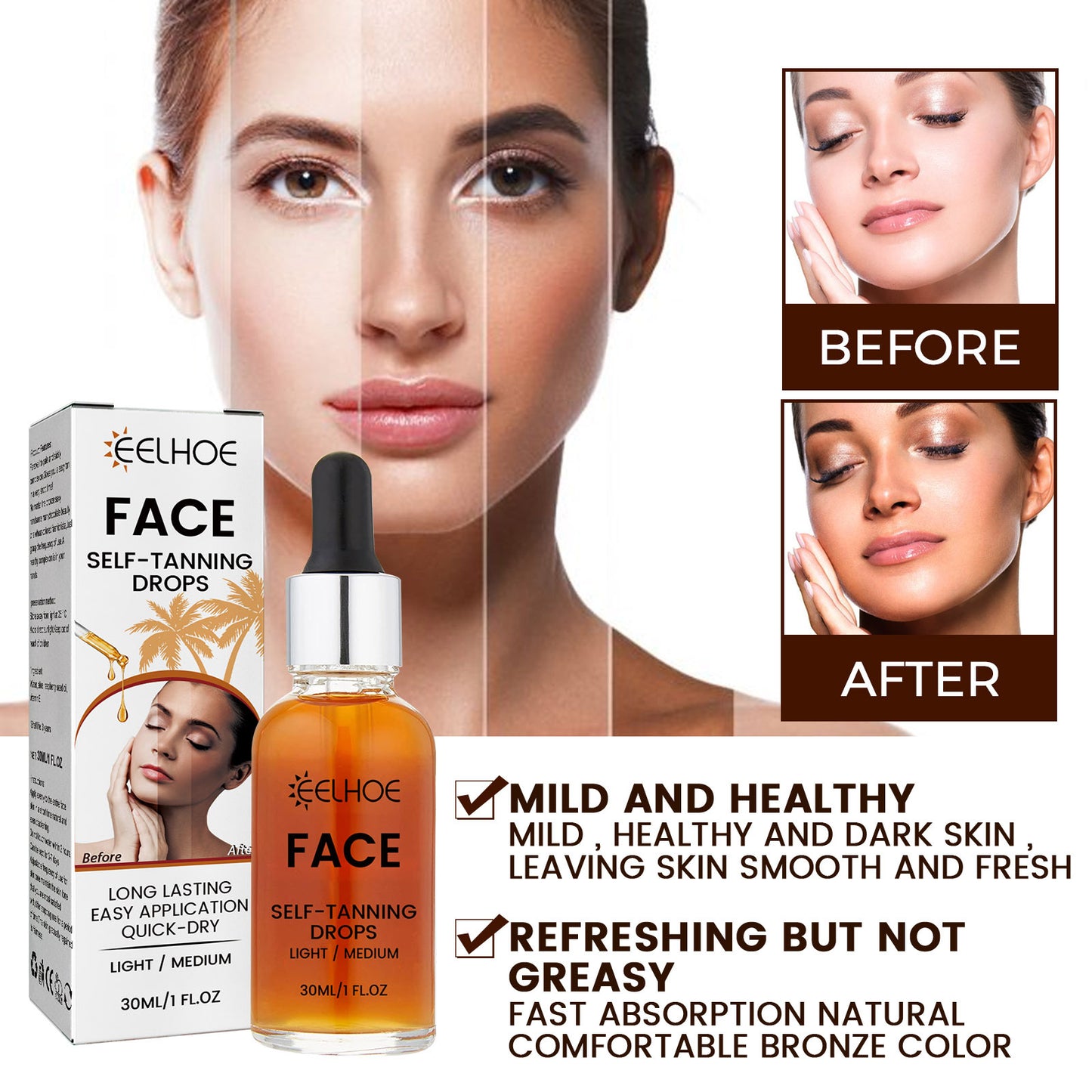 EELHOE Facial Tanning Essence For Achieving A Natural And Stylish