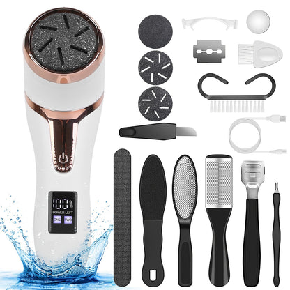 17Pcs Electric Foot Callus Remover With Vacuum Foot Grinder